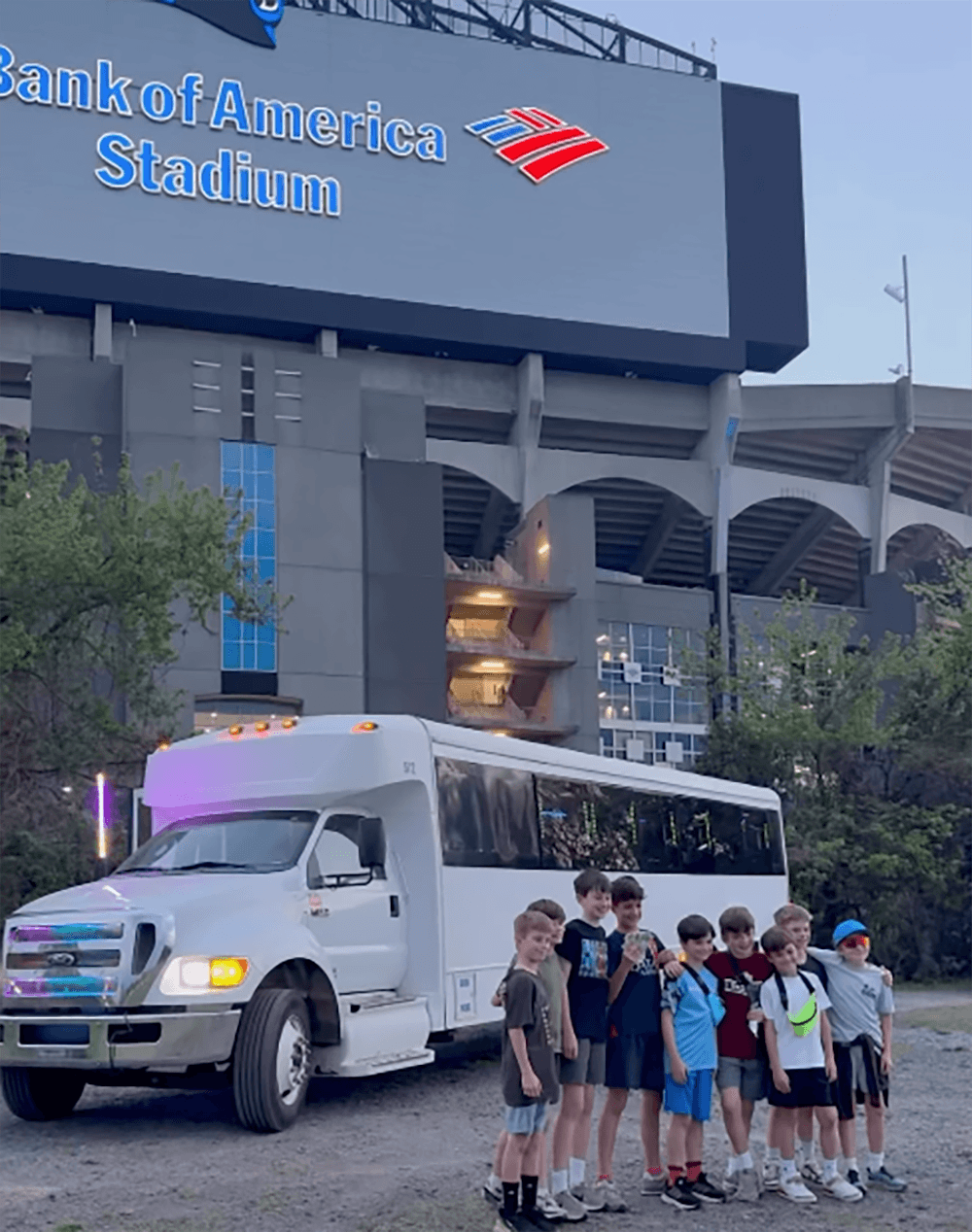 Tailgate party transportation for Charlotte game days and stadium events
